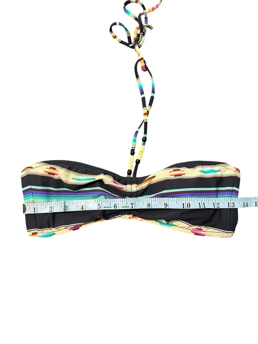 Ralph Lauren Amara stripe bandeau swim top m